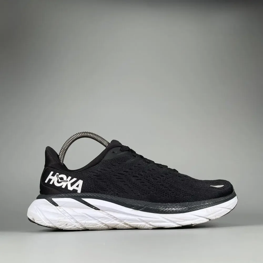 Hoka One One Clifton 8 Women's 9 D Wide Black Running Sneakers Athletic Shoe GUC